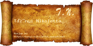 Tényi Nikoletta névjegykártya