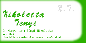 nikoletta tenyi business card