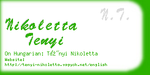 nikoletta tenyi business card